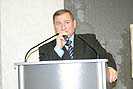 Первый заместитель Генерального директора НИИ Краностроения Александр Николаевич Елисеев выстуапет на пресс-конференции НАМС, 17 февраля 2009 г.